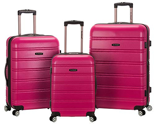 Rockland Melbourne Hardside 3 Piece Expandable Spinner Wheel Luggage Set, (20/24/28), Magenta