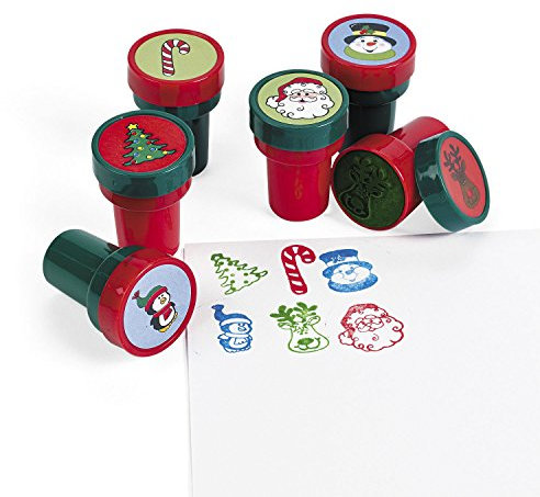 cama24com Kinderstempel Stempel Weihnachtsmann Schneemann Zuckerstange Rentier 6 Stück Palandi®