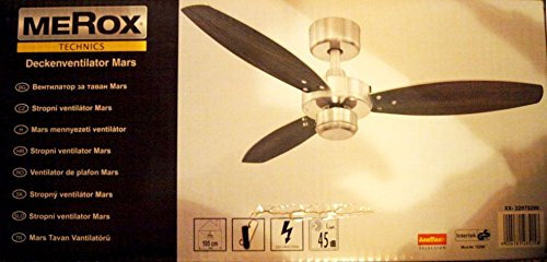 Deckenventilator Mars - Durschmesser 105 cm - Farbe : Wenge/Silber