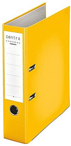 Leitz Centra 230133 Standard-Ordner (grauappe RC, mit PP-Folie kaschiert, A4, 8 cm Rückenbreite, Chromos) gelb