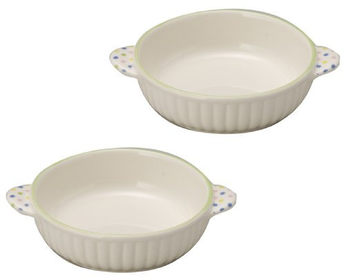 (Small) Banko ware Polka dot Runde Gratinform Green Line, 2-Satz 14046-2 (Japan Import / Das Paket und das Handbuch werden in Japanisch)