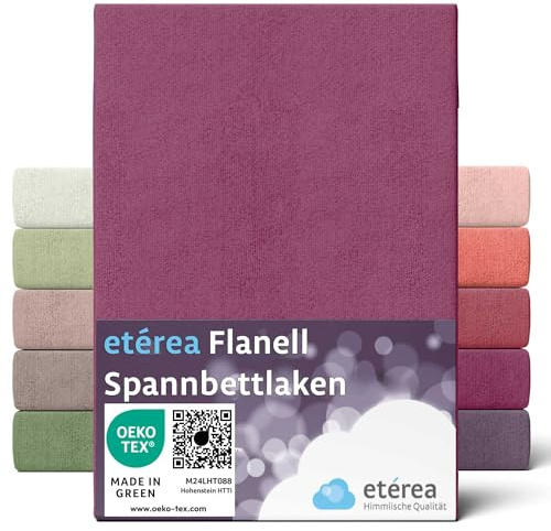 etérea Flanell Betttuch ohne Gummizug 150x250 cm - Warmes Biber Bettlaken aus 100% Baumwolle, Superweiches Haustuch, Bordeaux