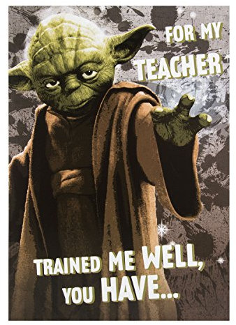 Hallmark Dankeskarte für Lehrer Star Wars „Yoda“ – mittelgroß