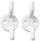 Merriway BH03382 (4 Pcs) Safety Cleat Hooks for Curtain Roman Blind Cords, 50mm (2 inch), White Plastic - Pack of 4 Pieces