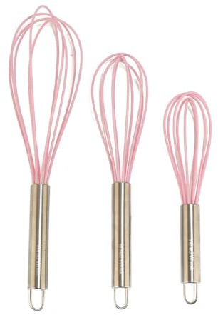 Silicone Whisk Set - Non-Scratch - Pink