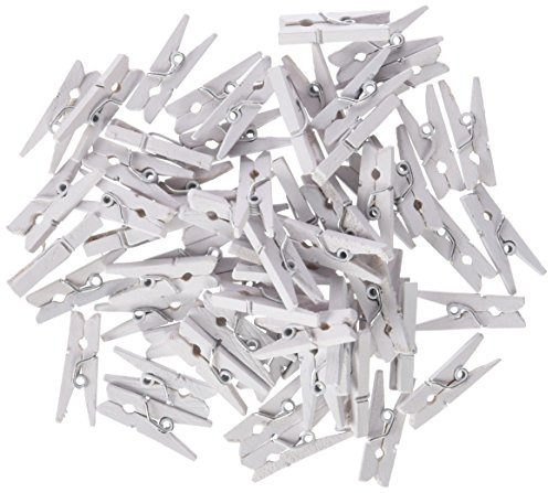 Mopec A1121.01 Boîte de 100 Mini Pinces à Linge Blanc