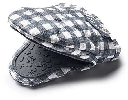 Zeal V124T Gingham Mini Mitt Pot Holder, Cotton, Dark Grey, 17.5 x 13.5 x 2.5 cm