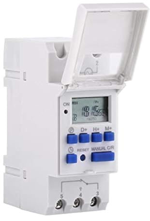Akozon Temporizador Programable Digital, Pantalla LCD de 1 Pieza Interruptor de Tiempo de Relé Electrónico Programable Semanal 16 en 16 de Apagado(24V)