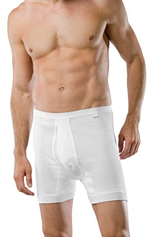 Schiesser Original Classics Doppelripp Hose kurz Uni weiß 005048/100