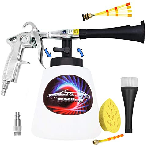 Practisol Kit de nettoyage d'intérieur de voiture (nécessite un compresseur d'air) haute pression pour voiture, tapisserie, moquette et siège