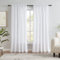 Melodieux Tende semi velate bianche in velluto bianco lunghe 213 cm per camera da letto e soggiorno, eleganti tende in voile con tasca per bastone, 132 x 213 cm (2 pannelli)