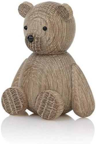 Lucie Kaas Skjode Holzfigur Teddybär 9cm, aus Eichenholz gefertigt, TE01OAS, Braun
