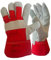 10 Pairs of Leather Rigger Work Gloves | Heavy Duty Safety Gauntlets | Red/Grey XL