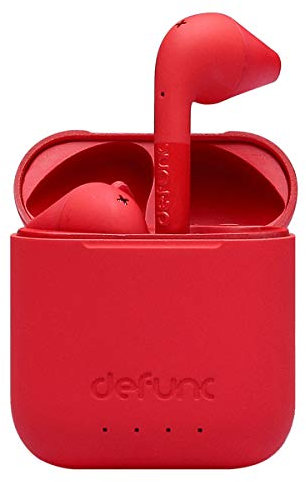 Defunc Wireless Earbuds True Go Slim IPX4 Wasserdicht In-Ear 5.0 Bluetooth Stereo-Ohrhörer mit integriertem Mikrofon, Langer Akkulaufzeit & Ladebox (Rot)