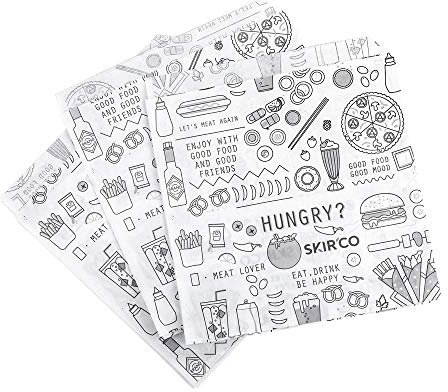 (150 Stück) SKIR'CO Fast Food Beutel 15 x 15 cm Sandwichsäcke, Lebensmittelverpackung, Snackaufbewahrung, fettbeständig (150)