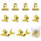 AIEX 30 Stück Push Pin Clips, Metall Bulldogge Clips Reißnägel für Korktafeln Dekorationszubehör Schule Bürobedarf (Gold)