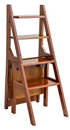 CHEWYNP Household and Outdoor Dual-Purpose Ladders and Stools,Multifunction Collapsible Ladder Vintage Creativity Chair Step Stool,#1
