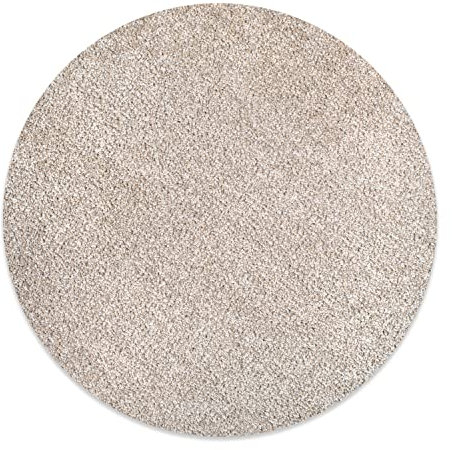 DomDeco Waschbarer Teppich Ease, super weicher und Flexibler 12mm Kurzflor für Wohnzimmer/Schlafzimmer/Kinderzimmer Ø 160 cm Beige