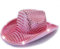 LEEMASING LED-Hut, Cowboy-Pailletten-Partykappe, blinkend, beleuchtet, Tanzparty, Cowboy, für Weihnachten, Halloween, Geburtstag, Hochzeit, Festival, Party (Rosa)