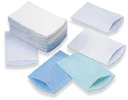 50 x Gant de Toilette jetable en Non-tissé Molletoné Épais Blanc - 23 x 15 cm - 80 g/m²