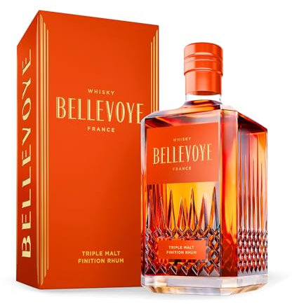 BELLEVOYE Orange - Whisky Triple Malt - Whisky Français Bellevoye - 40% Alcool - Origine : 100% France - 70 cl
