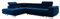 MEBLINI Schlafcouch mit Bettkasten - Ecksofa mit Schlaffunktion - Sofa mit Relaxfunktion und Kopfstützen - Couch L-Form - Eckcouch - Wohnlandschaft - Carl - 272x202x63cm Links - Blau Samt