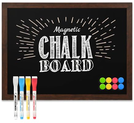 DOLLAR BOSS kreidetafel Küche Magnettafel Schwarz 45 x 60 cm Pinnwand Magnetisch, Magnet Tafel Blackboard Kreidetafel zum aufhängen Magnetwand Küche, Schule Bar, Restaurant, Menü für Zuhause