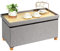 Bonlife Footstool for Living Room,Grey Ottoman Storage Box with Tray,Folding Ottoman Coffee Table with Storag,76x38x38cm
