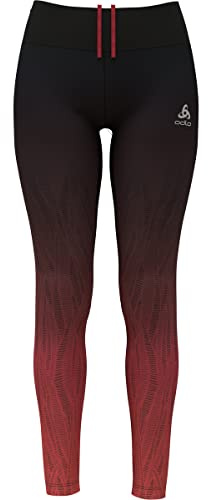 Odlo Damen Tight Zeroweight Print Laufbekleidung Tight Rot - S