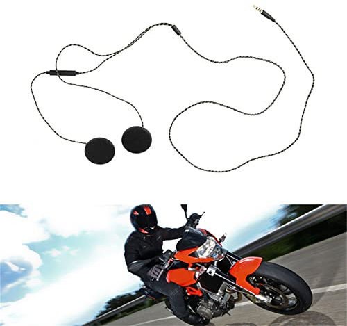 Ejoyous Helm Lautsprecher 3,5mm Klinke, Kopfhörer für Motorradhelme Helmkopfhoerer mit Kabel Helm Headset Lautsprecher, für IOS Android MP3 Computer