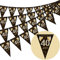 40. Geburtstag Wimpel, glückliche Banner Wimpel Fahnen, 40 Stück Dreieck Gold Schwarz Glitter Diamant nach Zahlen 40. Geburtstag Jahrestag Thema Party Dekoration liefert