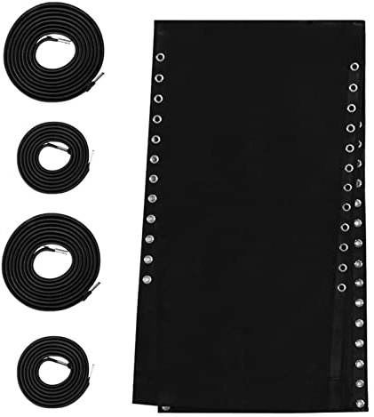 Dubbulon Repuesto para Silla Playa - Repuesto para Silla Patio con 4 Cuerdas Elásticas - Kit Reparación para Tumbona, Silla Patio, Sillón Reclinable Plegable, Negro + Cuerda
