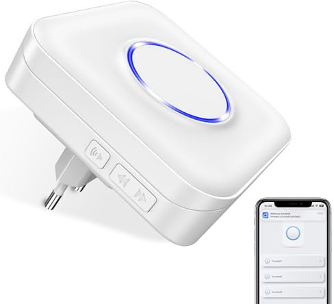 BITIWEND WLAN Türklingel Empfänger WIFI Plug-in Türklingelempfänger 32 Melodien und 5 Lautstärken- Weiß