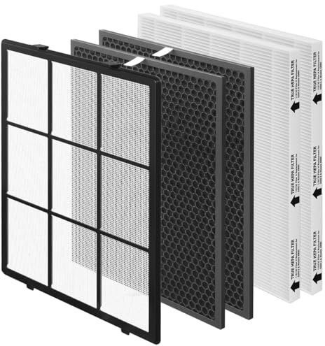 SAKEGDY 116130 Replacement Filter H fit for Winix 5500-2 Air Cleaner Purifier and Winix AM80, Package contain 1 Washable Pre-Filter+2 HEPA Filter+2 Activated Carbon Filter Combo Pack
