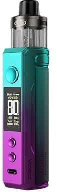 TVDC Voopoo Drag X2 Pod Kit, 5-80 W Adjustable, Display 0.96 TFT Screen, Battery Capacity 18650 * 1 (Not included), Sturdy and Stylish, 2ml Cartridge No Nicotine (Sky Blue)