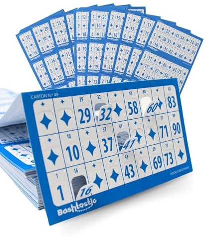 Bashtastic 504 Cartelle Tombola Finestrelle - Caselle Tombola, Numeri per Tombola Riutilizzabili, Numerate e Differenti l'una dall'altra per Tombola Classica e Bingo Tradizionale 90 palline.