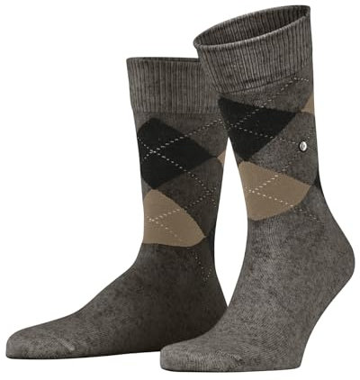 Burlington Herren Socken Dundee M So Wolle gemustert 1 Paar, Grau Smoke Melange 3247, 40-46