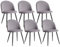 TTATC Lot de 6 Chaises de Salle à Manger Rembourrées avec Revêtement en Velours, Chaises de Cuisine au Design Moderne avec Pieds en Métal Réglables de Style Bois, Gris