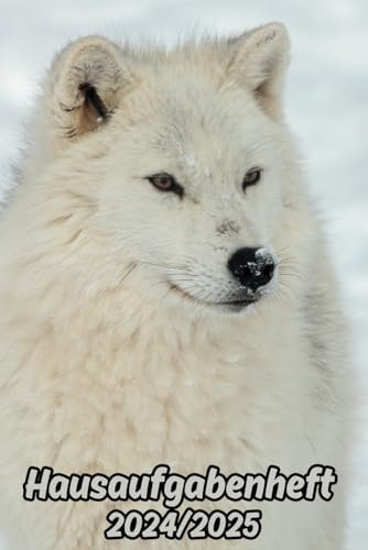 Hausaufgabenheft 2024/2025 Wolf: Schülerkalender und Wochenplaner Mit Raum Für Notizen Mit Stundenplänen und Datum August 2024 - Juli 2025 , DIN A5 , Ideal für Mädchen, Jungen und Teenager