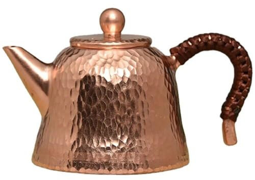 Copper Teapot, 1pc Vintage Hammered Copper Tea Pot Tea Kettle Stovetop Teapot Tea Maker for Home Restaurant