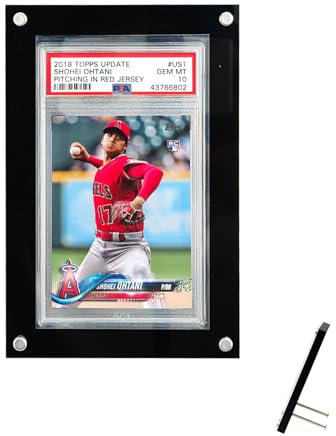 PSA-Karten-Display-Rahmen für Wand und Desktop - Abgestufter Acryl-Kartenrahmen für 1 Bewertungskarte - Wandmontage oder Tischaufstellung