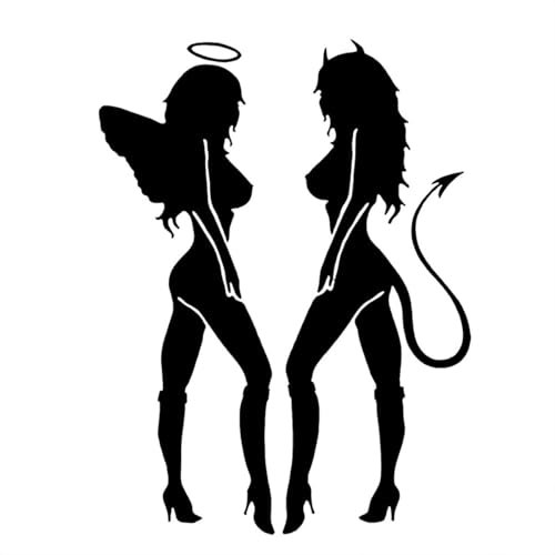 Sosa & Ya Sexy Autoaufkleber Engel und Teufel Lady Frauen Auto Aufkleber Car Sticker Angel auch für Notebook Laptop