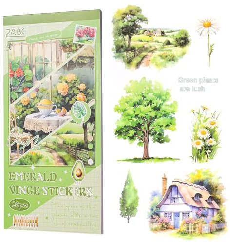 Scrapbook Stickers 20 Blatt Sticker Fotoalbum Blumen Sticker PET Bullet Journal Sticker Botanische Sticker für Scrapbook Bullet Journal Scrapbook Zubehör (Ranken)