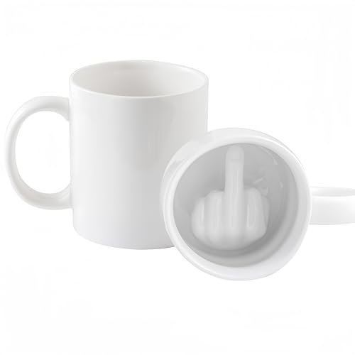 Up Yours Prank Mug Middle Finger Funny In a Box Pop Up Coffee Tea Surprise Gift Fun For Adults Novlety Boss Co Worker Office Prank April Fools Idea Decret Santa For Men Womern Rude Him Her Fun Funny