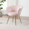 Ya-Home Poltrona per Camera da Letto Poltrona in Velluto Poltroncine Salotti con Gambe in Metallo Placcato Oro Poltroncine Imbottite per Soggiorno/Caffè/Vanità, Rosa Chiaro