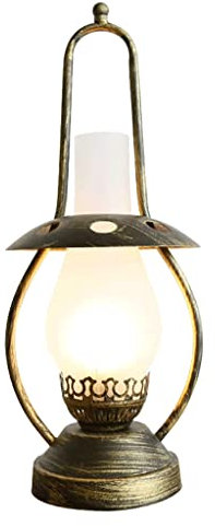 YUEKOPOU Petroleumlampe Öllampen Petroleumlampe Retro Schmiedeeisen Glas Öllampen Druckknopfschalter Sturmlampe E27 Campinglampe Romantische Tischlampen