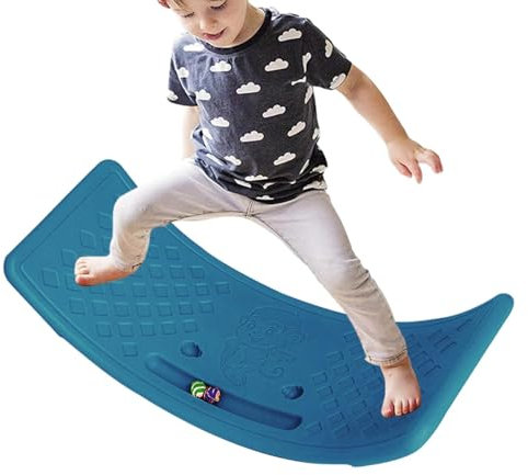 2025 Neu Balance Board Kinder Wackelbrett Balancierbrett mit Rutschfestem Design Tragfähigkeit für Indoor Outdoor Spielen und Training Förderung von Gleichgewicht Koordination und Motorik (Blau)