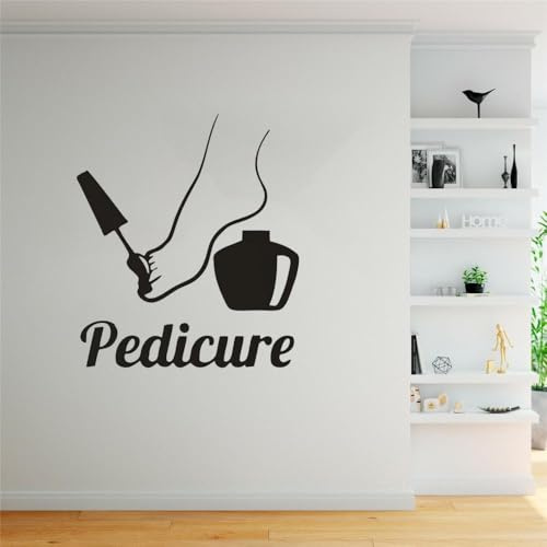 Wandaufkleber mit Pediküre-Logo, Fußpflege, Dekoration, Nagellack, Vinyl, Nagelstudio, Tür, Fenster, Dekoration, Poster, 57 x 50 cm