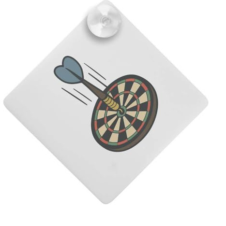 Azeeda 'Darts Bullseye Action' Suction Cup Car Window Sign (CG00030935)