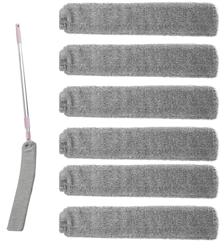 Ylnailky Hochwertige Staubmagnet Nachfüllpackung | 6 Stück Mikrofasertuch Auflage | Wiederverwendbare Waschbare Putzutensilien - Für Küche Wohnzimmer Boden Wand unter Möbeln Couch Sofa
